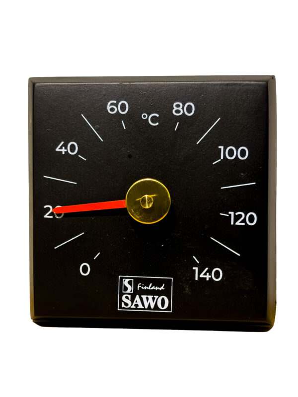 Vierkant zwarte sauna thermometer