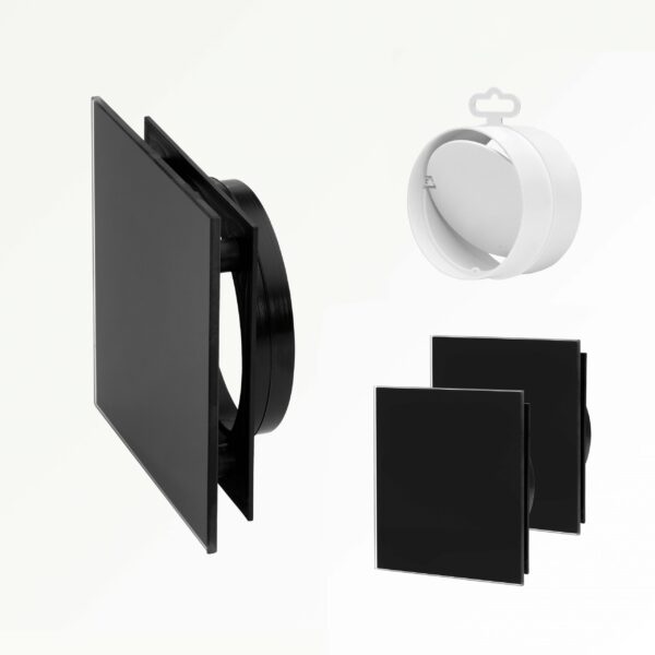 Ventilatieroosters Black 2 stuks vierkant Black - 130 X 130 MM -
