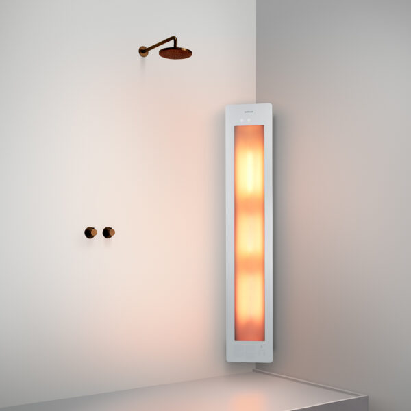 Sunshower Large One White - H 185 x B 33 x D 25 cm - Opbouw hoek