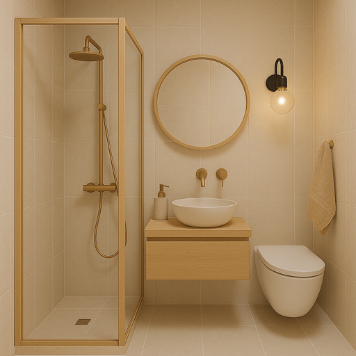 kleine badkamer japandi