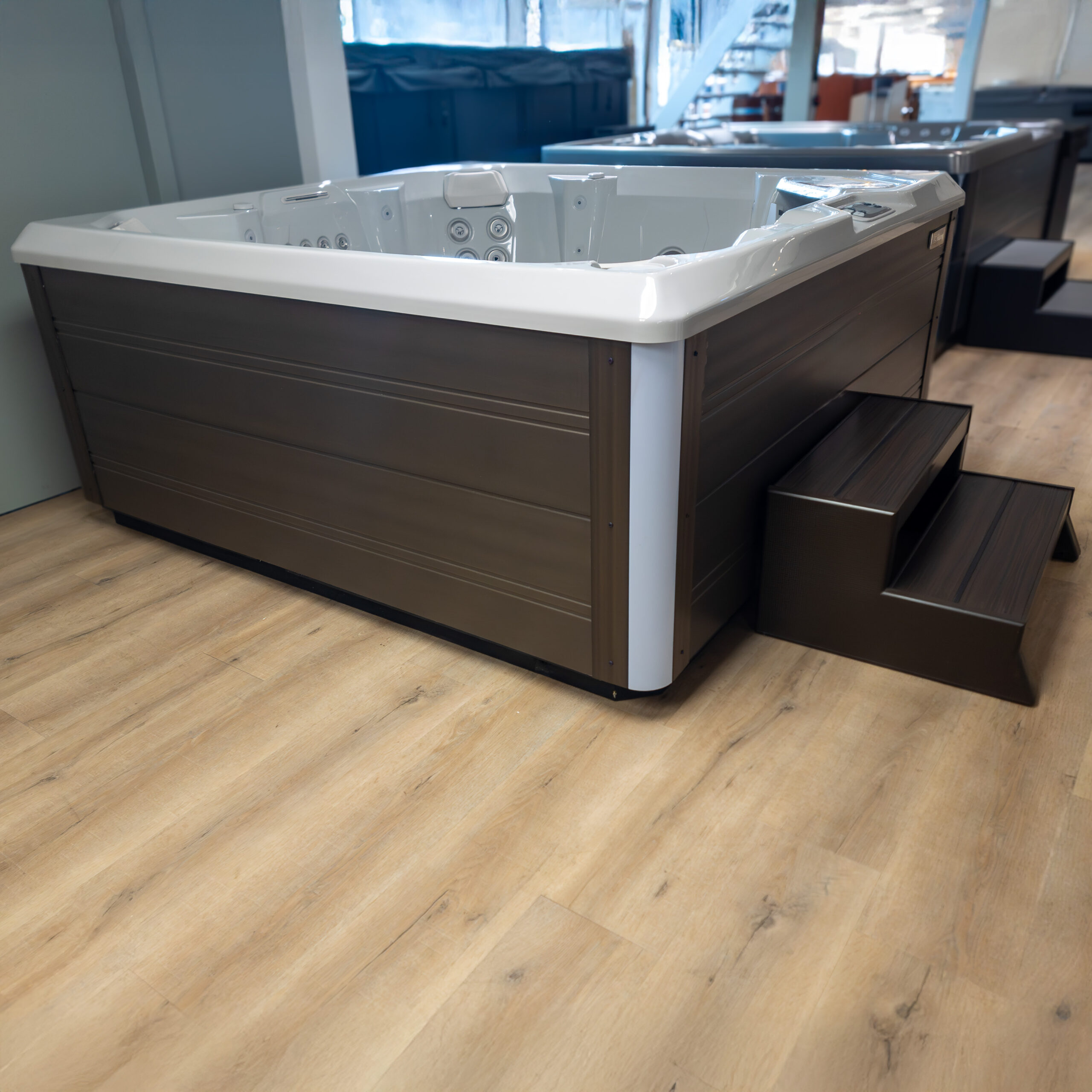 Jacuzzi onder overkapping