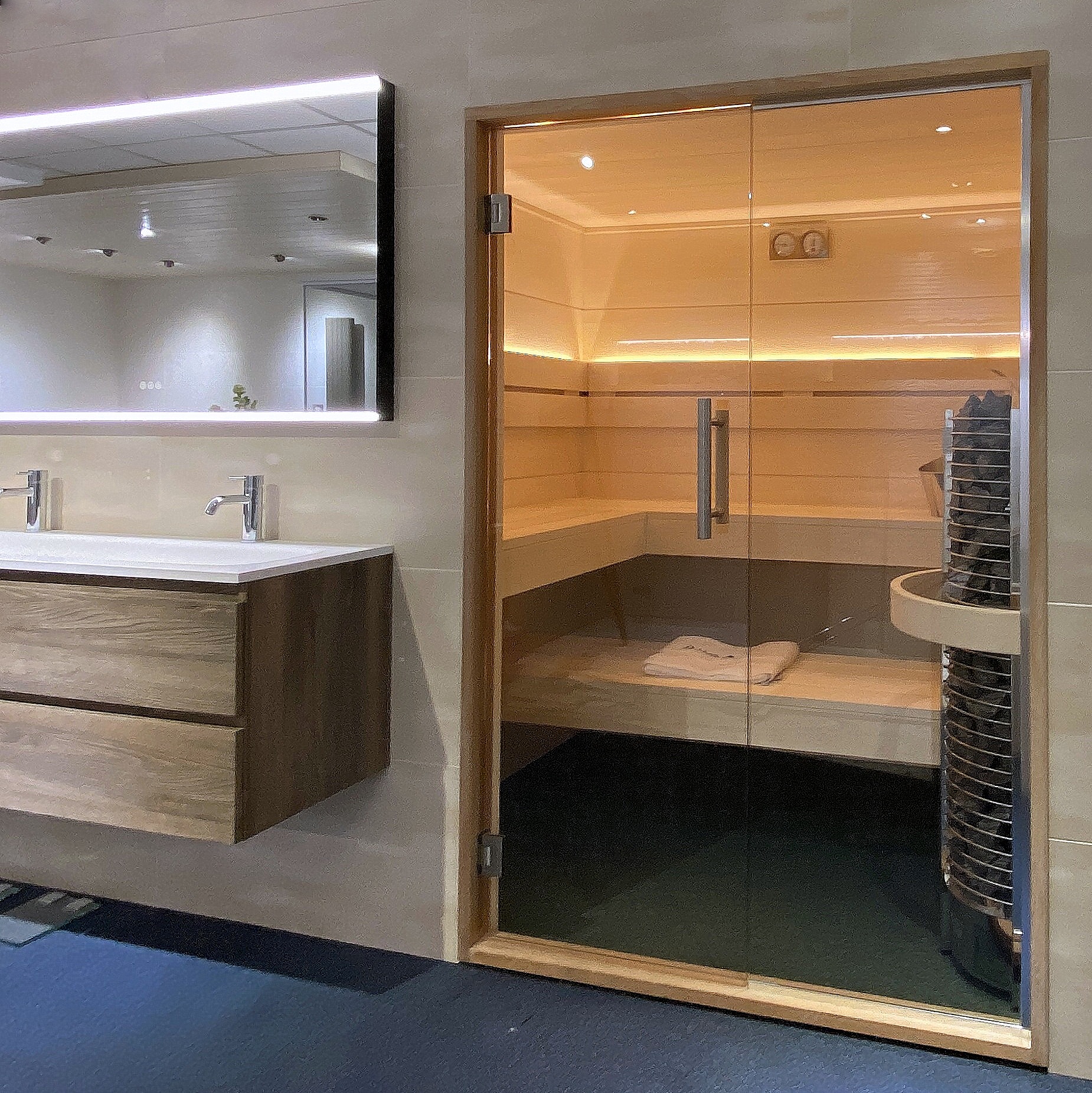 sauna of een stoombad